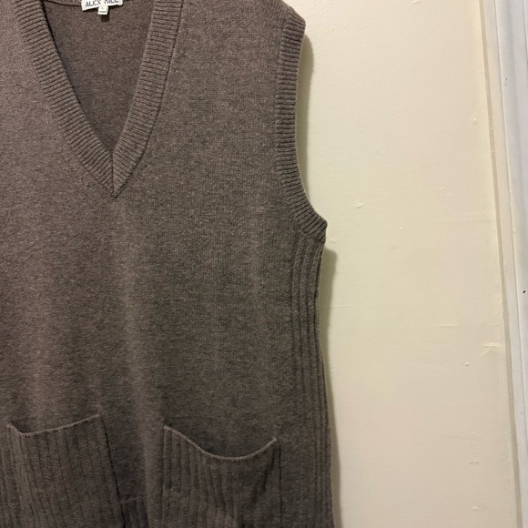 Alex Mill Kiah Merino Wool Blend V- Neck Oversized Tunic Sweater Sz Large - Picture 5 of 9